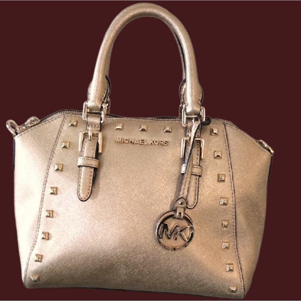 Michael Kors Gold Studded Satchel